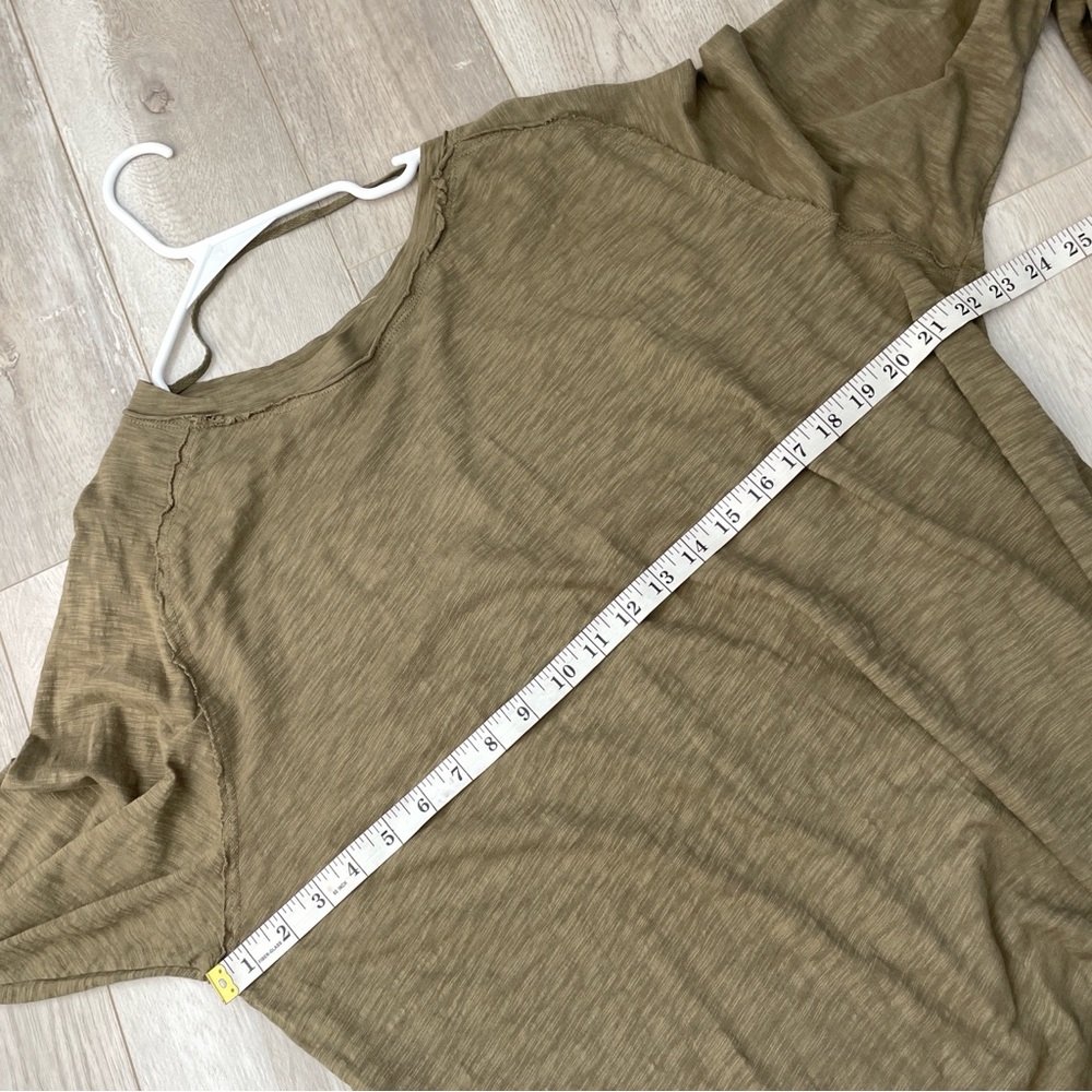 Free People Tshirt arden tee long sleeve tunic womens Green (large) casual boho - Picture 4 of 7